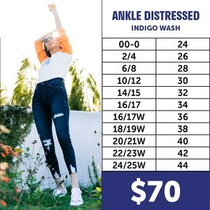 Lularoe Denim Ankle Distressed Skinny 40